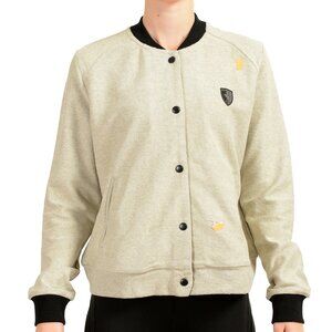 Scuderia Ferrari Women's Gray Button Down Bomber Jacket US M IT 42